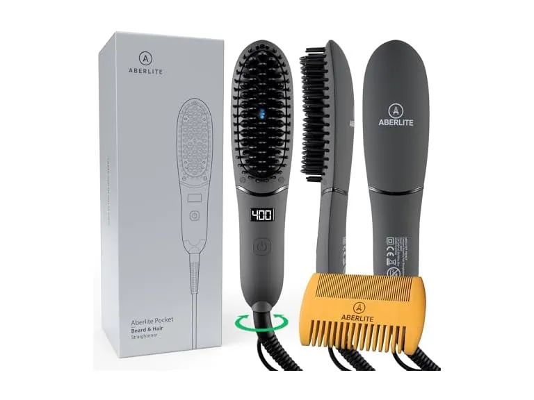 Compact Beard Straightener Brush