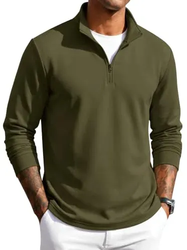 COOFANDY Men Quarter Zip Pullover Sweatshirts