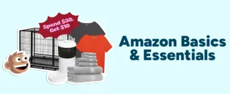 Up 69% off Amazon Basics & Essentials + $10 off