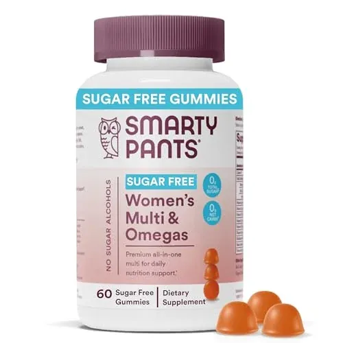 SmartyPants Women's Sugar-Free Multivitamin Omegas Gummies 60-Count