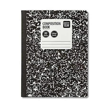 80-Sheet Pen+Gear College Ruled Composition Book (Marble, 7.5" x 9.75")
