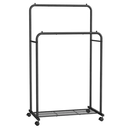 SONGMICS Double Rods Clothes Rack with Wheels