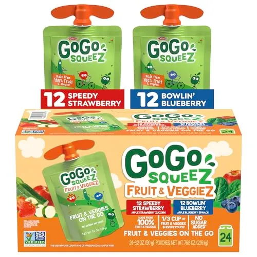 GoGo squeeZ Fruit & veggieZ Applesauce Variety 3.2oz 24-Pack