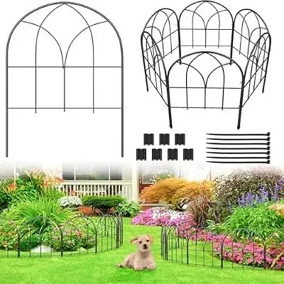 Youpehom 6-Pack Arched Metal Garden Fence 6.3 Ft