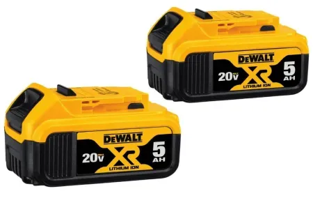 2-Pack DeWalt 20V MAX XR 5.0Ah Li-Ion Batteries