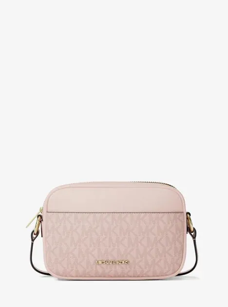 Michael Kors Jet Set Small Signature Logo Camera Crossbody Bag - Powder Blush
