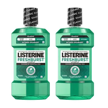 2-Pk 1L Listerine Freshburst Intense Antiseptic Mouthwash