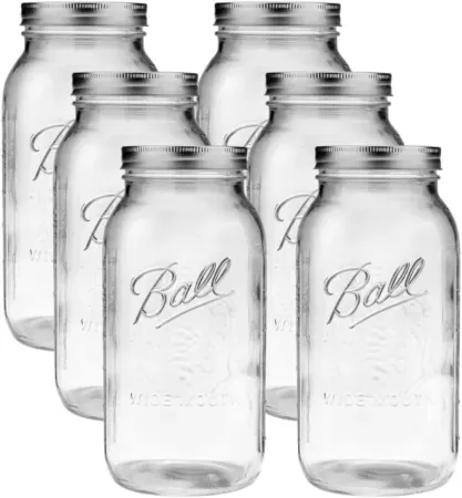 6-Pack 64oz Ball Wide Mouth Jars with Lids & Bands
