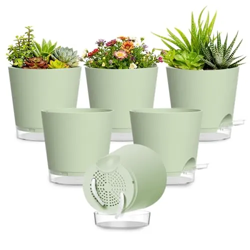 SQKH Self Watering Plastic Planters 6 or 7-Pack