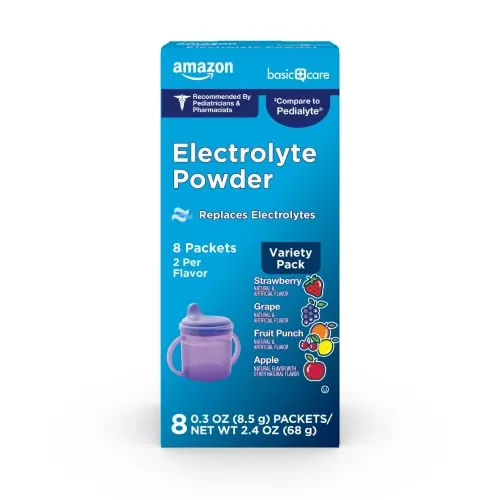 Amazon Basic Care Electrolyte Powder Variety Pack, 8 Count