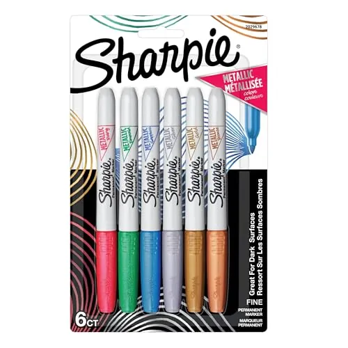 Sharpie Fine Point Metallic Permanent Markers 6-Count
