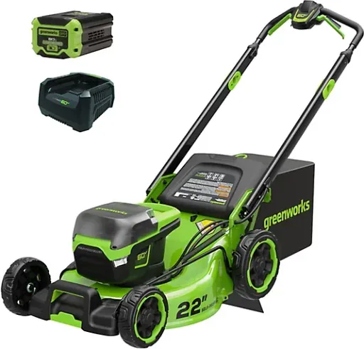 Greenworks Pro 60V 22 in. Brushless Cordless Battery Walk-Behind Self-Propelled Push Lawn Mower 8.0Ah Battery & Charger