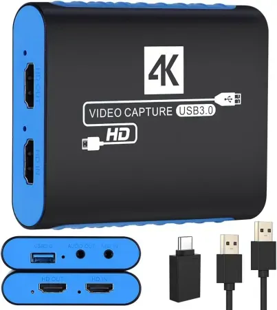 Swudloe USB 3.0 Video Game Capture Card w/ 4K Pass-Through