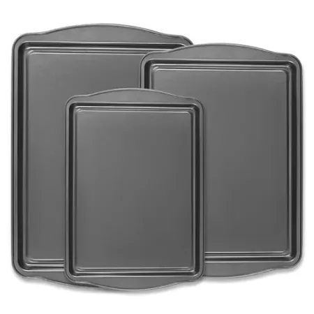 Set-of-3 Funnydin Carbon Steel Baking Pan Set (13/15/17 Inch)