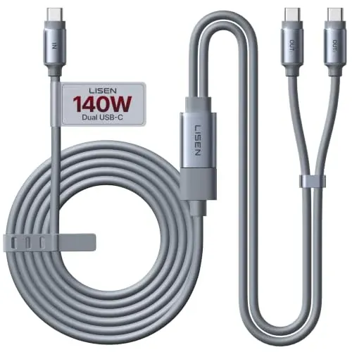 LISEN 140W Dual USB-C Cable