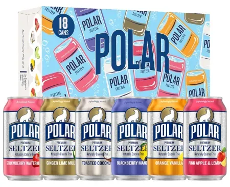 18 Cans Polar Seltzer Water Variety Pack (12oz)