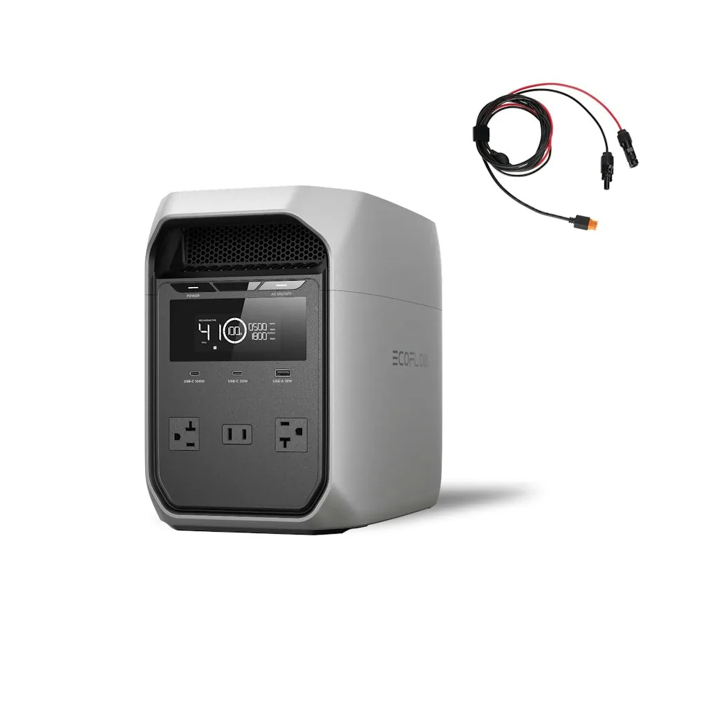 EF EcoFlow Delta 3 Classic Portable Power Station w/ Solar Charge Cable