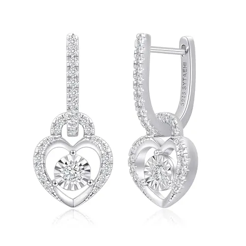 SYTAEHI Lab Grown Diamond Stud Earrings 925 Sterling Silver Round Cut 4 Prong