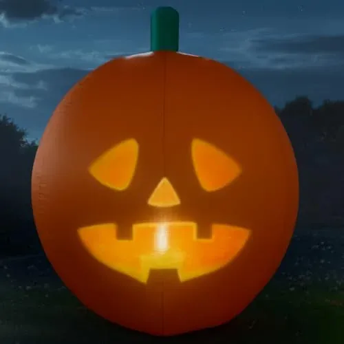 Jabberin Jack Giant 5 ft. Inflatable Talking Animated Pumpkin with Built-in Projector and Speaker
