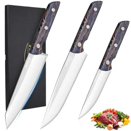 3-Piece Topfeel 5Cr15MoV High Carbon Stainless Steel Kitchen Knife Set