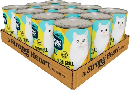 12-Pack 13.2oz A Strong Heart Adult Cat Pate (Mixed Grill Dinner)