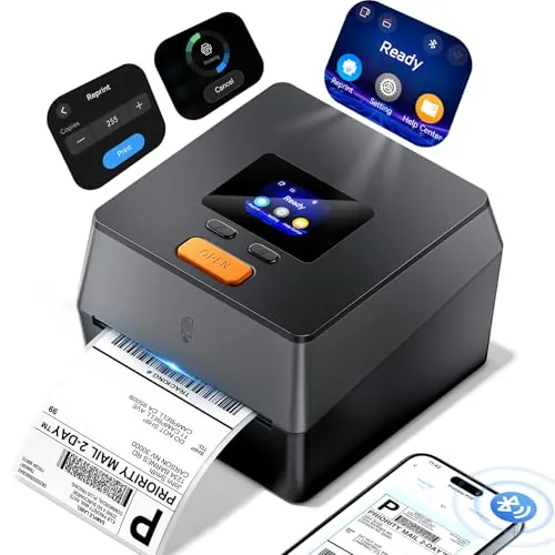 Phomemo Shipping Label Printer with Touchable Screen & Built-in Label Bin