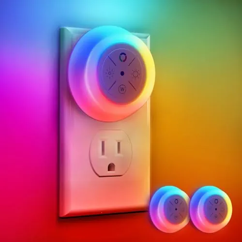 Dawnrise 12-Color Changing LED Night Lights 2-Pack