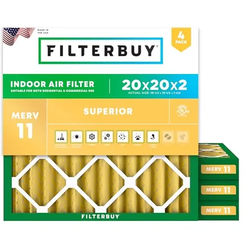 Filterbuy 20x20x2 Air Filter MERV 11 Pet & Allergy Defense (4-Pack)