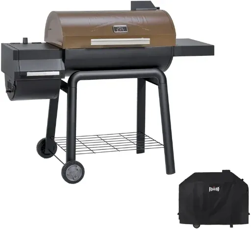 Feasto 30" Charcoal Barrel Grill w/ Side Burner & Grill Cover