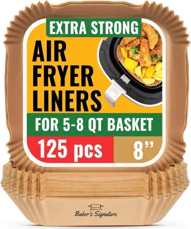 125-Count Baker's Signature Air Fryer Parchment Paper Liners