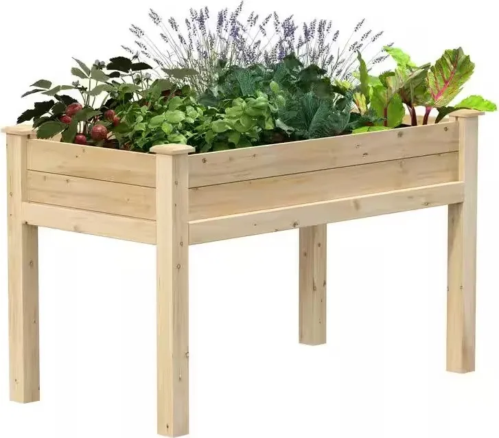 Greenes Fence Natural Wood Garden Raised Bed