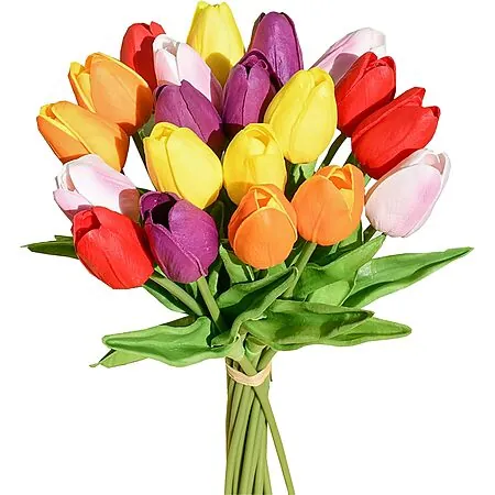 20-Pc Mandy's 13.5" Artificial Tulips Flowers Centerpiece (Various)