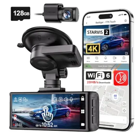 REDTIGER F7N Touch STARVIS 2 4K+1080p Dual Dash Cam