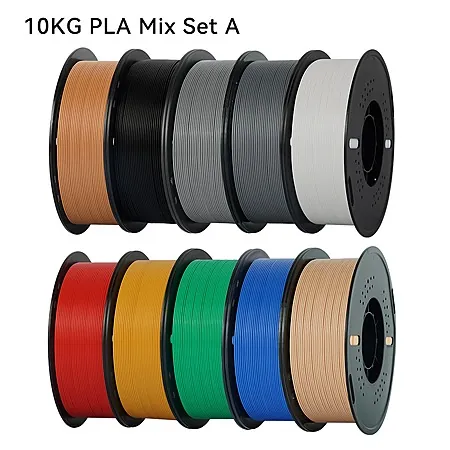10-Pk 1kg 1.75mm KINGROON PLA 3D Printer Filament (Mixed Colors)
