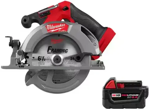 Milwaukee M18 FUEL 18V 6-1/2 in. Circular Saw with 5.0 Ah Battery