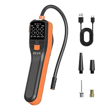 BEVA 150PSI Portable Air Compressor w/ Digital Pressure Gauge & LED Light
