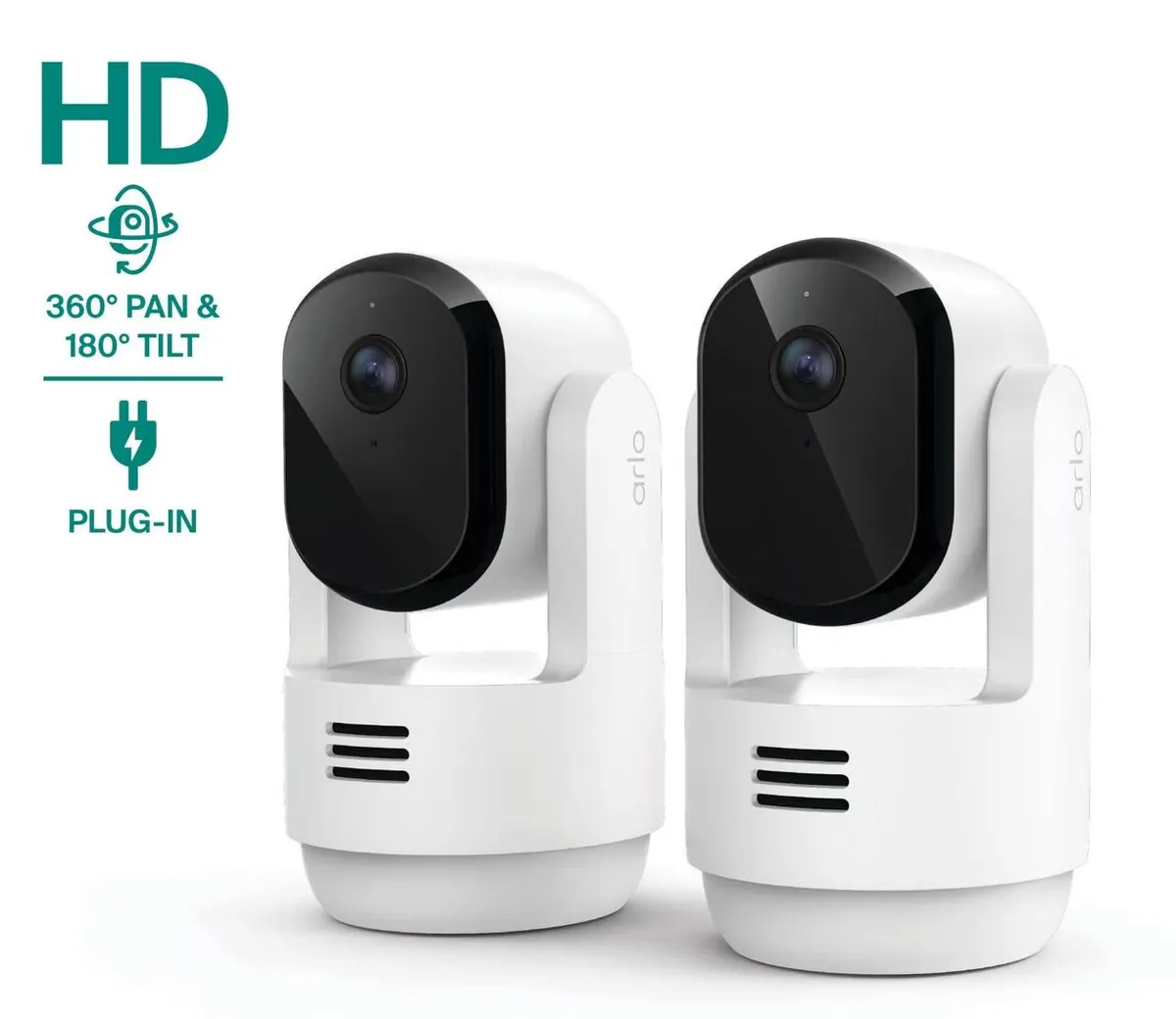 Arlo Essential Indoor Pan Tilt Security Camera 2 Pack