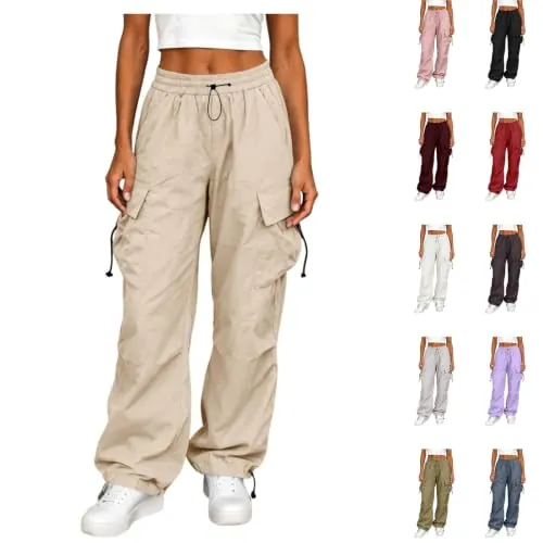 Adjustable Cuffs Baggy Cargo Pants