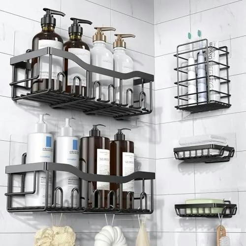 Eudele Adhesive Shower Caddy 5-Pack