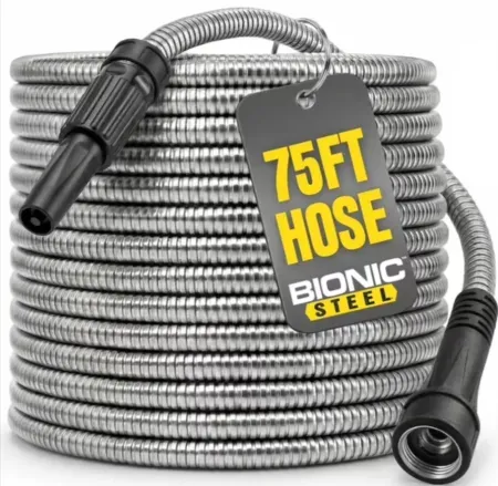 Bionic Steel 75' Metal Garden Hose with Nozzle