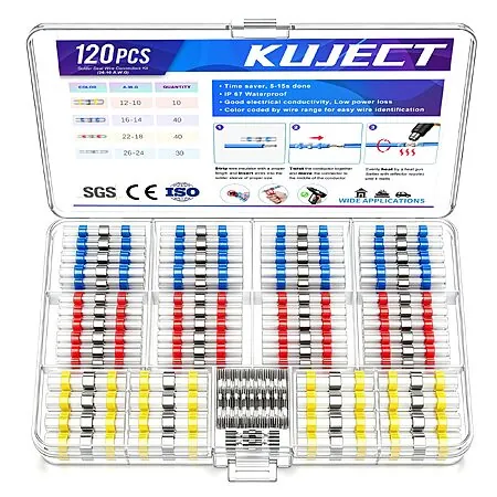 120-Ct Kuject Heat Shrink Solder Seal Wire Connectors Kit