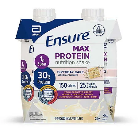 4-Pk 11-Oz Ensure Max Protein Shake (Various Flavors)