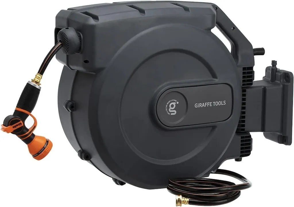 Giraffe Tools 115-Foot Retractable Garden Hose Reel