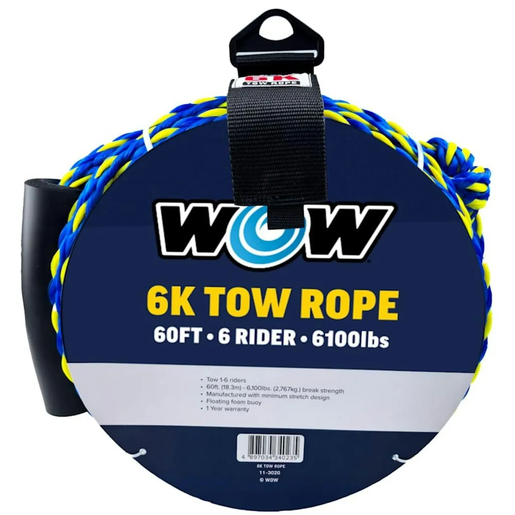 Wow Sports 6K 60-Foot Tow Rope w/ Floating Foam Buoy