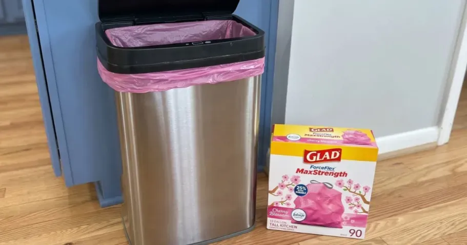 Glad ForceFlex MaxStrength Pink Cherry Blossom 13-gal Trash Bags 90-Count