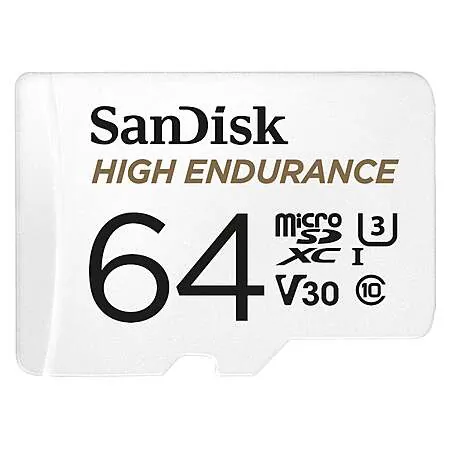 64GB Sandisk High Endurance Ring Edge MicroSDXC Card