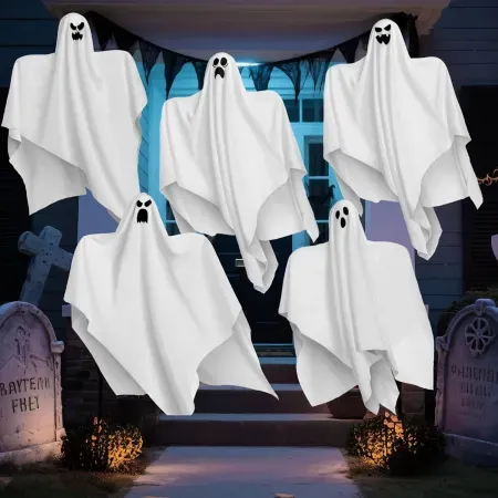 5-Pack Joyfy 27.5" Hanging Ghosts Halloween Decorations