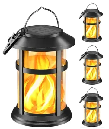 4-Pack Otdair Flickering Flame Outdoor Solar Lanterns