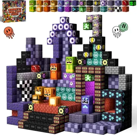 100-Piece idoot Halloween Magnetic Blocks Building Toy