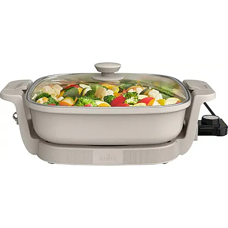 Bella 12" x 12" Make & Take Non-Stick Electric Skillet (Oatmilk)